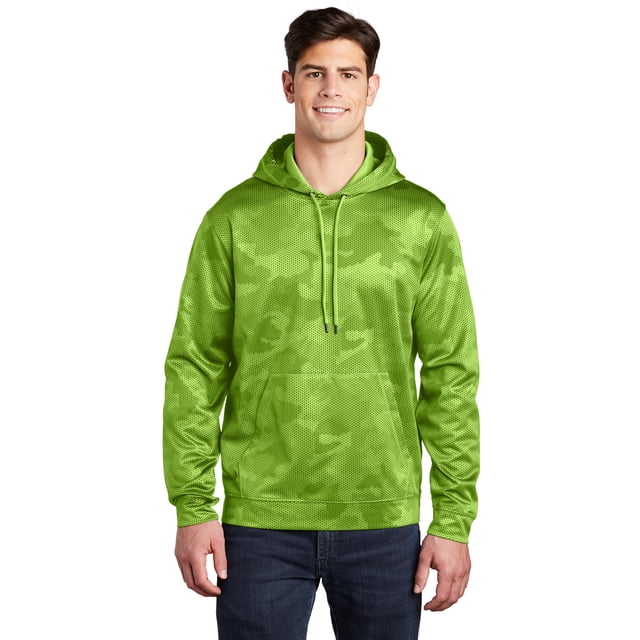 SPORT-TEK Sport Wick CamoHex - Sudadera con capucha para hombre, talla 4XL, color lima deporte-tek ST240