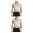 thumbnail image 3 of Qarigey Chaleco adelgazante para hombre, soporte para la espalda, Color sólido, cuello en U, moldeadores de pecho sin mangas, ropa interior Blanco XG 2piezas, 3 of 6