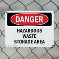 thumbnail image 5 of (2 Pack) Hazardous Waste Storage Area OSHA Danger Sign 10 Inch X 7 Inch Indoor / Outdoor Rust-Free Aluminum Metal Signs for Workplace, Workshop, and Construction Site, Made in the USA, 5 of 8