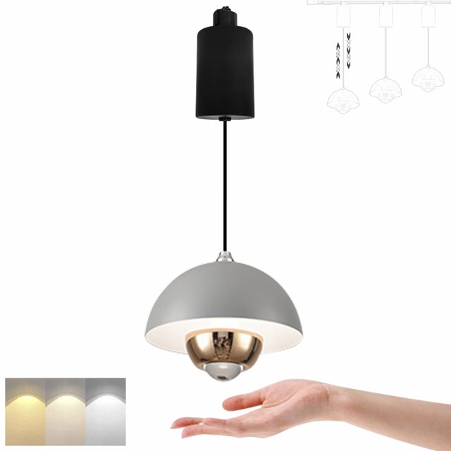 H-Type Track Light with 12W LED Hand-Sweep Control Track Spotlight Stepless Dimming Modern Island Light Free Height Lamp 3 Colors for Living Room Kitchen Island