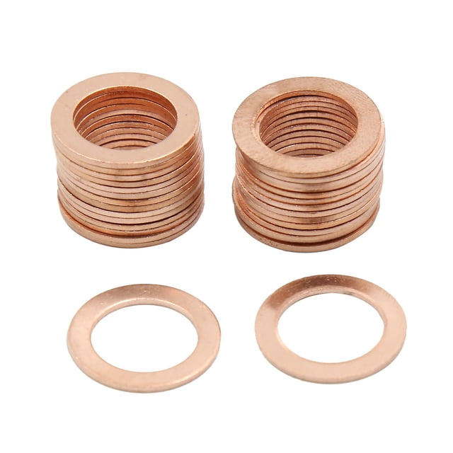 30Pcs 14mm Diámetro Interior Arandela de Cobre, de Junta de Sellado de Motor para Coche