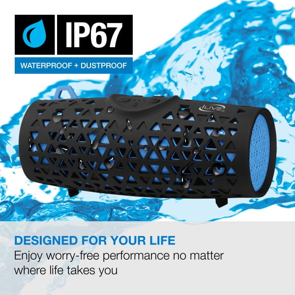 iLive Waterproof Portable Bluetooth Wireless Speaker, ISBW337BU