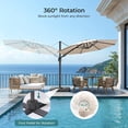 thumbnail image 4 of 10 Feet Patio Umbrella, Outdoor Cantilever Round Umbrella with Creative Swivel Handle and Easy Tilt, Windproof Offset Umbrella with 360° Rotation Patio Umbrellas for Garden Backyard Pool, 4 of 8