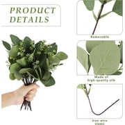 20PCS Artificial Eucalyptus Leaves Stems, Greenery Decoration Branches with Flowers for Floral Arrangement Vase Wedding Bouquets Centerpiece