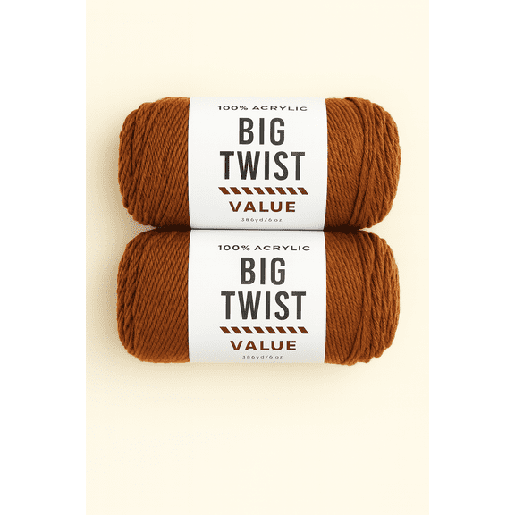 Big Twist Value Yarn  Toffee 100% Acrylic, 6oz Skeins