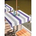 thumbnail image 6 of Outdoor Tablecloth with Umbrella Hole, Purple Grey Striped Spillproof Waterproof Outdoor Table Cover, Minimalist Farmhouse Stripe Patio Tablecloths for Party/Garden/Picnic, Square 60"x60", 6 of 9