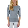 thumbnail image 7 of ToBeInStyle Women's Bow-Back 3/4 Sleeve Top with Side Shirring, 7 of 7