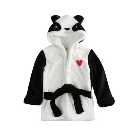 

wybzd Kids Baby Animal Hooded Bathrobe Bath Towel Bathing Blanket Loose Fleece Sleepwear Cardigan Bath Robe 0-5 Years