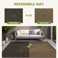thumbnail image 2 of KUETH 8'x 10' Outdoor Rug Plastic Foldable Waterproof Outside Carpet UV Resistant Geometric Patio RV Deck Mat,Black Brown, 2 of 6