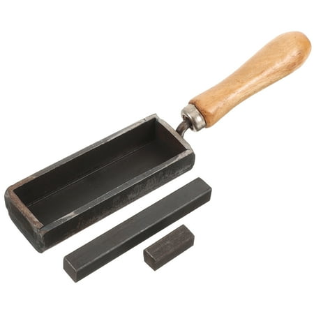 Wood and Iron Jewelry Casting Mold for Home Use Melting Gold Silver with Creative Handle 3.5 x2.5