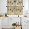 thumbnail image 3 of Hot Air Balloon Kitchen Curtains Valances and Tiers Set of 3 Sky Clouds Tier Curtains and Valance with Rod Pocket for Small Windows, 27.5"x24", 3 of 9