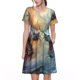 thumbnail image 1 of Balery White And Red Storm Dragon Vestidos sueltos de manga corta para mujer, vestidos de verano 2025, vestidos casuales de corte A con vuelo., 1 of 6