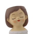 thumbnail image 6 of Fancyes Cute Girl Flower Pot Flower Holder Desktop Ornament Container Decorative Planter Resin Vase for Office Farmhouse Bedroom Cafe A, 6 of 8