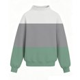 thumbnail image 3 of Grblisyd Sweatshirts for Girls Cute Color Block Preppy Loose Hoodies Crewneck Raglan Long Sleeve Pullover Tops, 3 of 4