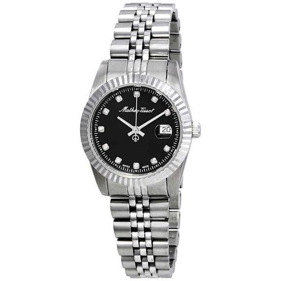 Mathey-Tissot Mathey III Quartz Crystal Black Dial Ladies Watch D810AN