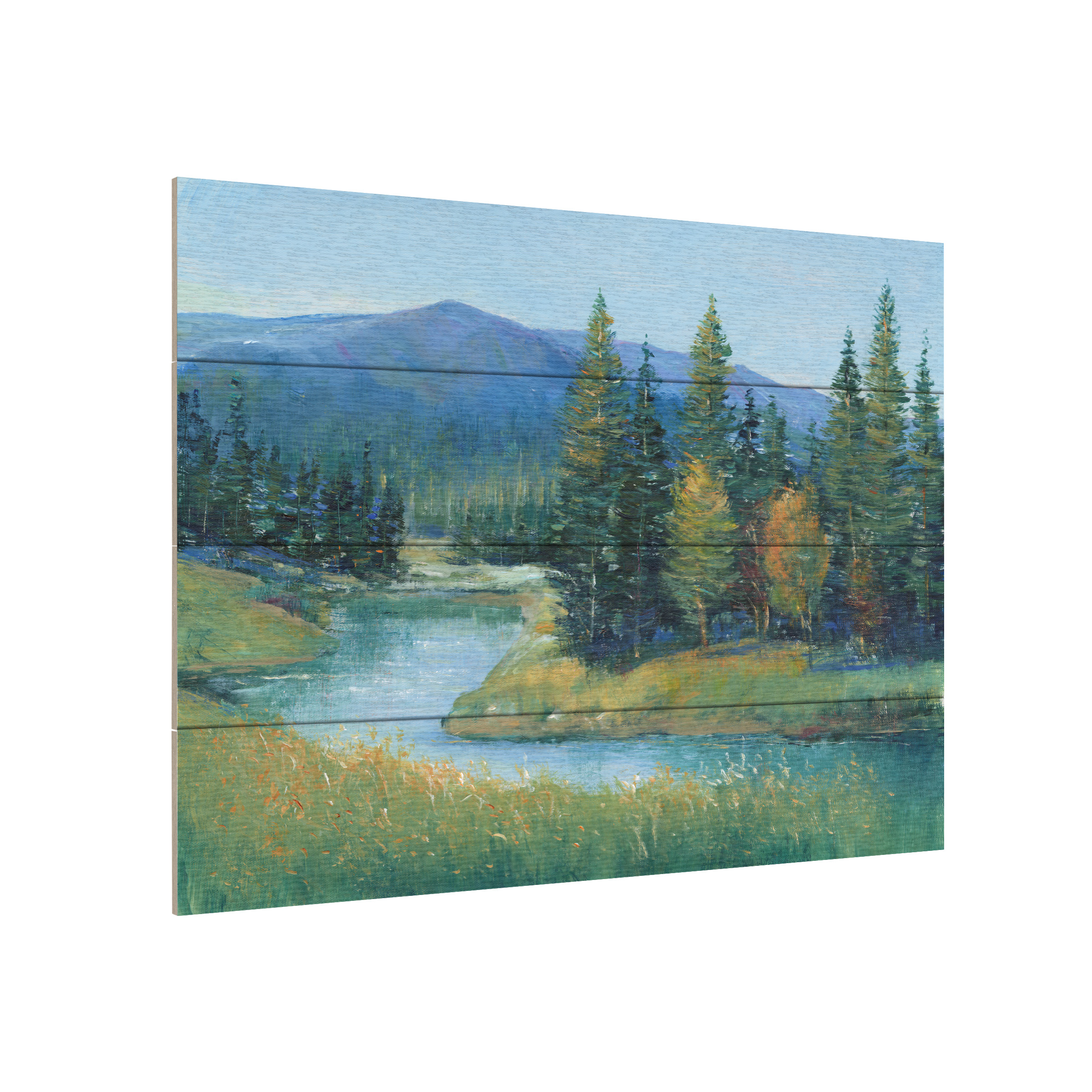 Tim O'Toole 'Trout Stream II' Wood Slat Art 12x16