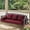 Red, variant on Mvpipi 3 Seat Hanging Porch Swing, Patio Swing Bench with Cup Holders & 3 Back Cushions, Swing Chair with Chains for Deck Garden Backyard,Beige,60-Inch Width,Metal Seat((Blue)