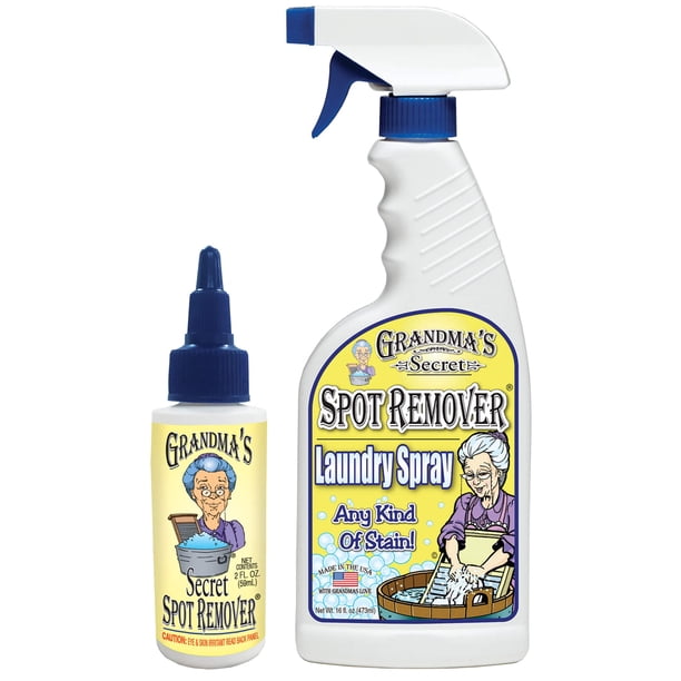 Grandma'S Secret Spot Remover Spray Para Lavandería – Blanqueador Con Cloro Y Sin Toxinas Para Ropa – Quitamanchas De Tela Elimina Pintura Al Óleo, Sangre Y Manchas De Mascotas – Combo Duopack De 16 O