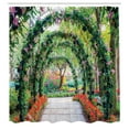thumbnail image 3 of Ambesonne Garden Shower Curtain, Flower Arches Plants, 69"Wx84"L, Green Red, 3 of 5