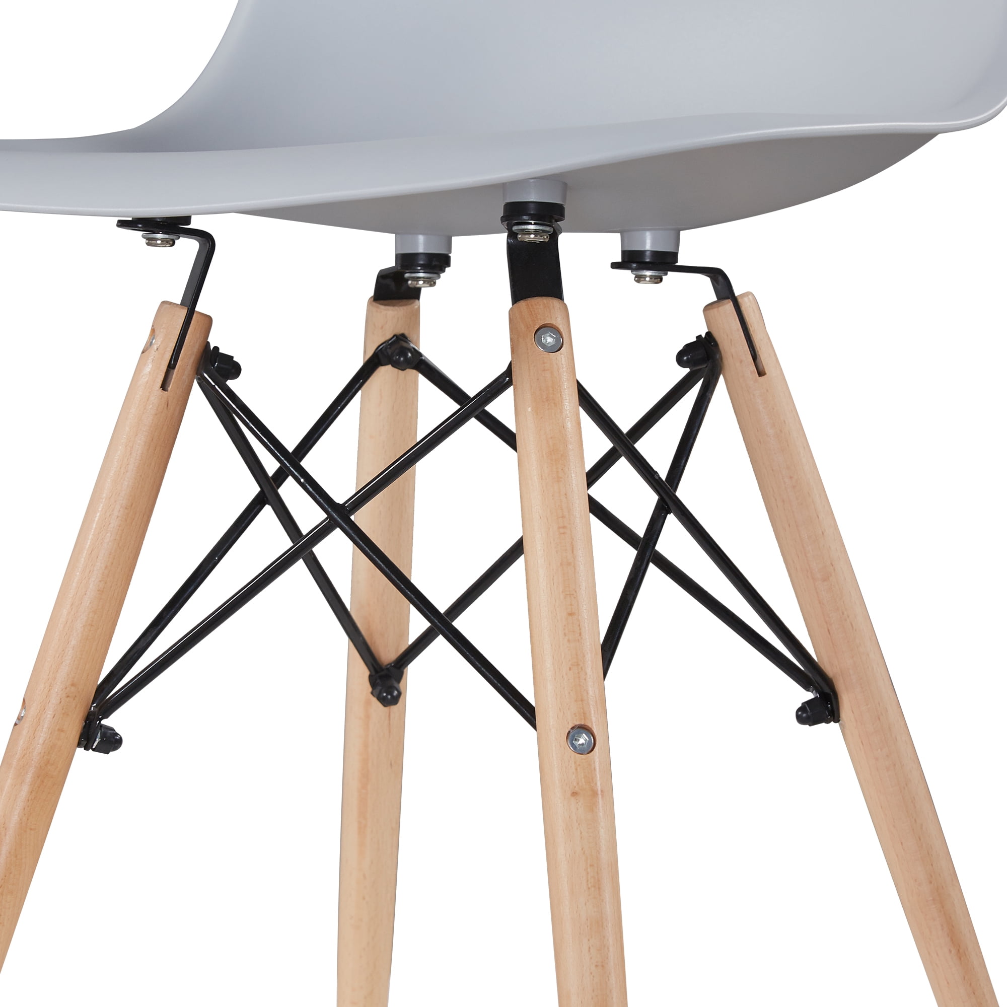 Kepooman Set of 4 Modern Armless Dining Chairs with Wood Legs, Light Gray Kepooman Set of 4 Modern Armless Dining Chairs with Wood Legs, Light Gray