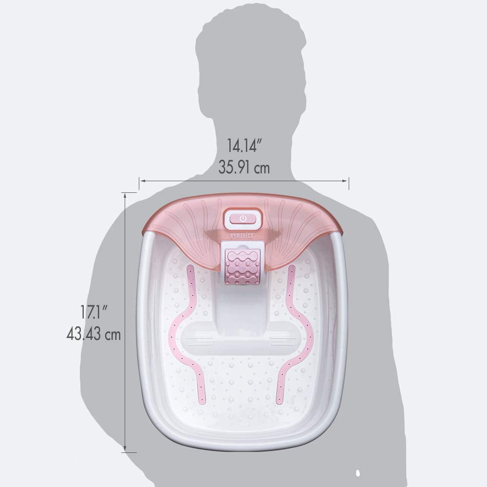 Homedics, Bubble Bliss Deluxe Massaging Foot Spa with Heat, Pink, FB-52J