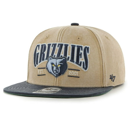 Men's '47 Khaki/Navy Memphis Grizzlies Chilmark Captain Snapback Hat