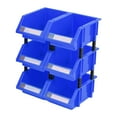 thumbnail image 2 of 6 Pcs Bac de Rangement Empilable avec 4 Piliers Connect Rangement de Quincaillerie Bleu, 2 of 9