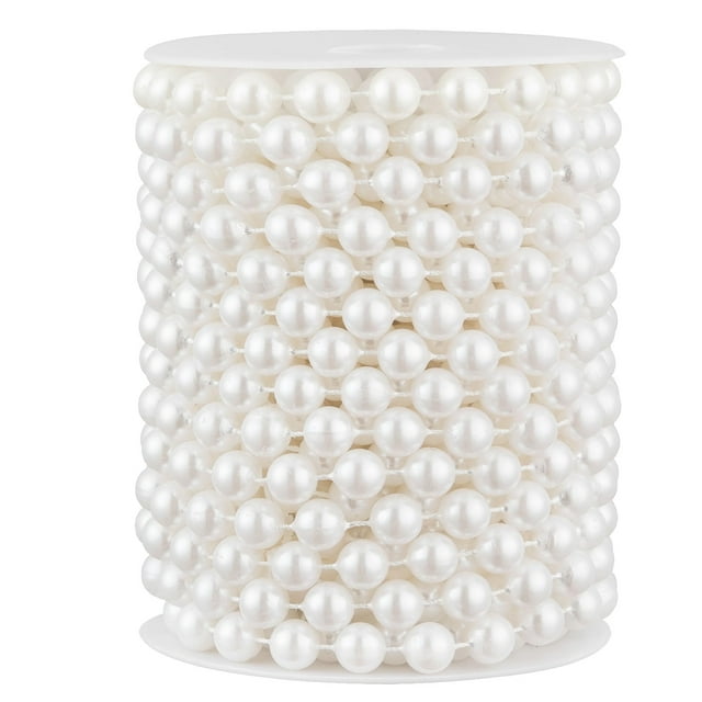Guirnalda de Cuentas de Perlas Artificiales ZPEXRV 10 mm 10 m Blanco