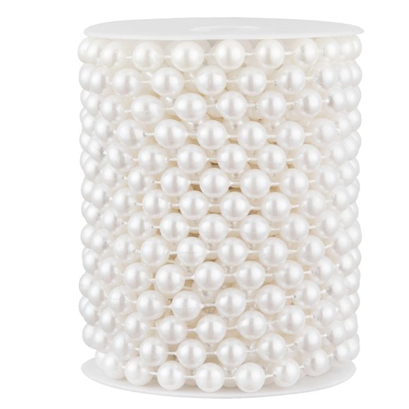 Guirnalda de Cuentas de Perlas Artificiales ZPEXRV 10 mm 10 m Blanco