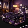 thumbnail image 5 of Homewish Girls Butterfly Zipper Queen Comforter Set with Fitted Sheet and 2 Pillowcases, Chic Floral Leaf Zipper Bedding Set, Black Reversible, 5 of 7