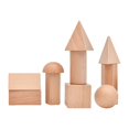 thumbnail image 3 of Wood Geometric Solid Blocks 3D Shapes Sturdy Children Cognitive Model Portable, 3 of 9