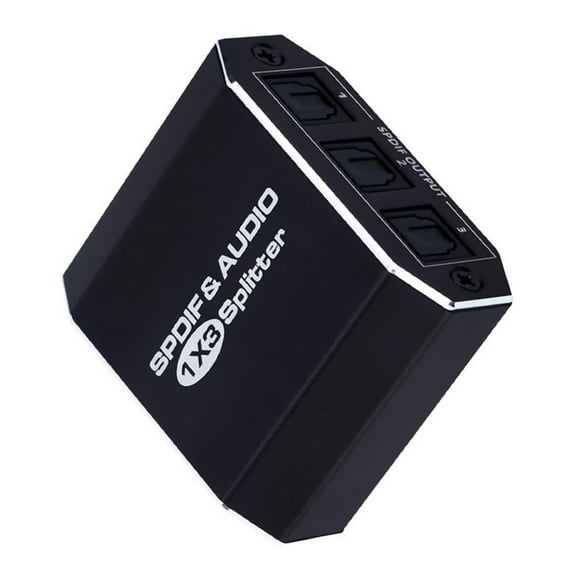 1X3 SPDIF Toslink Optical Digital Audio Splitter Aluminum Alloy 1 in 3 Out Support LPCM 2.0 DTS for DVD Players Parts