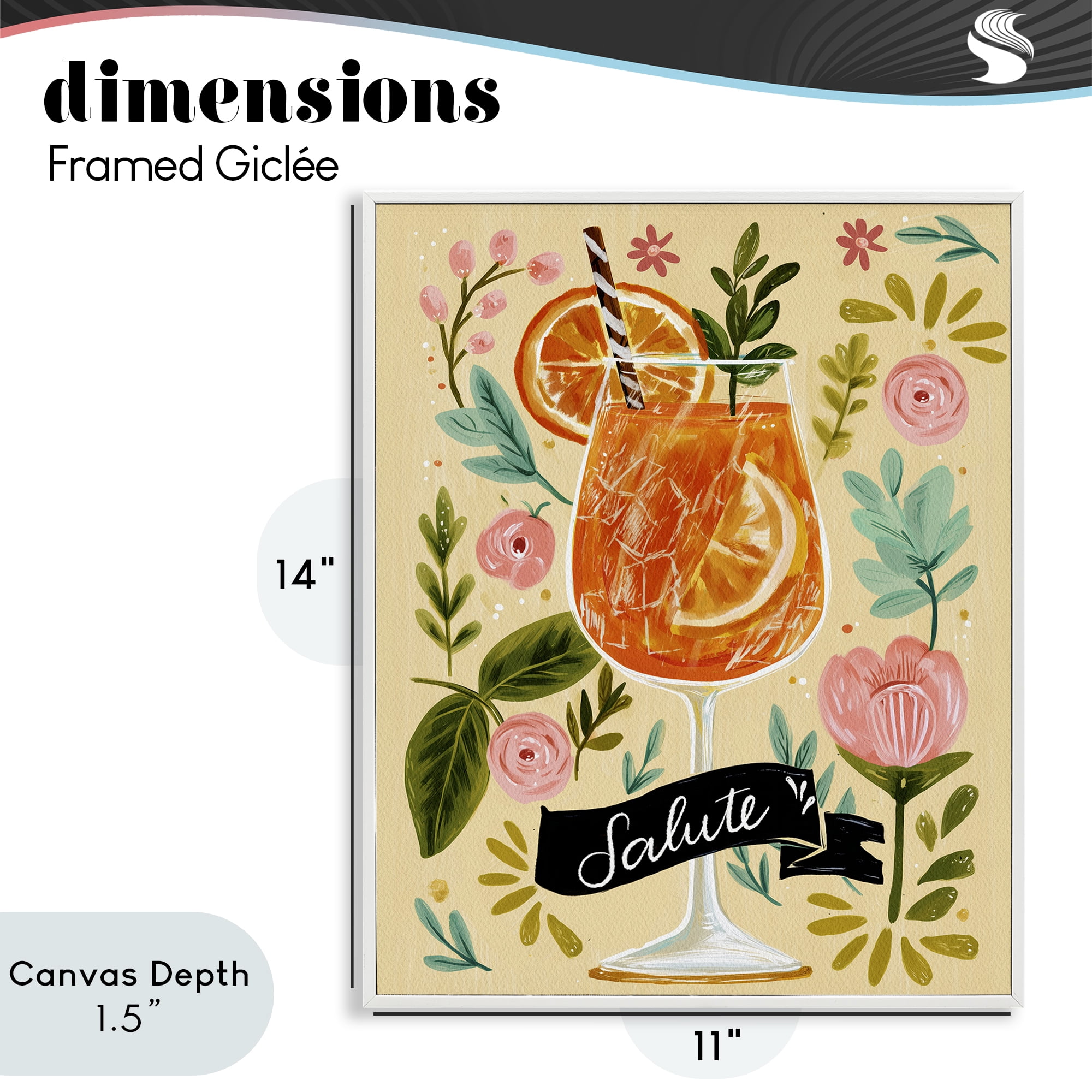 Stupell Industries Salute Citrus Cocktail White Framed Giclee Art, design by Yen
