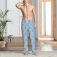 thumbnail image 5 of Uemuo Corgi Dog Pattern Men's Wide Leg Palazzo Lounge Pants with Pockets Light Weight Loose Comfy Casual Pajama Pants-X-Large, 5 of 9