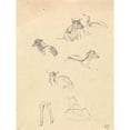 thumbnail image 2 of Robert Hills 15x18 Black Ornate Wood Framed Double Matted Museum Art Print Titled - Deer, 2 of 5