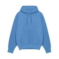 thumbnail image 4 of Zimjoy Blue Hoodie for Men Casual Loose Basic Hoodies Fleece Sweatshirts Long Sleeve Drawstring Cozy Pullover Hoodies with Pocket, Sky Blue L, 4 of 5