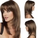 thumbnail image 1 of Pelucas con flequillo para mujer, peluca ondulada suelta, peluca de cabello sintético marrón degradado, peluca corta de colores mezclados, pelucas completas, pelucas de cabello para fiesta, vaina tend, 1 of 5