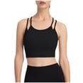 thumbnail image 5 of qolati Sports Bra for Womens Longline Strappy Padded Yoga Bralette Low Impact Spaghetti Workout Crop Top, 5 of 5