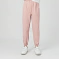 thumbnail image 2 of Jinhomg Thin Sweatpant for Kid Lightweight Comfy Elastic Waist Straight Joggers Fall Winter Comfy Ankle Length Solid Sweat Pants with Pockets Pink 8 Years, 2 of 4