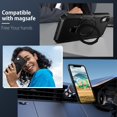 thumbnail image 3 of Design for iPhone XR Case, Built in Kickstand & Ring Holder  Grade Heavy Duty Shockproof Protective Phone Phone Cases for Apple iPhone XR 6.1", Black, 3 of 16