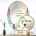thumbnail image 3 of Designart "Mod Geometrics Colorful Mid Century Precision II" Abstract Round Wall Mirror - Mid-century Oval Printed Decorative Oversized Mirror - Multiple Color Options, 3 of 4