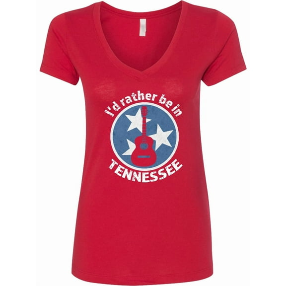 Inktastic I'd Rather Be in Tennessee Women's V-Neck T-Shirt