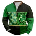thumbnail image 4 of KKBOTIVE Men's St Patrick's Day 3D Print Sweatshirt Casual 1/4 Zipper Pullover Crew Neck Top for Mens Everyday Wear, Green Size: M, 4 of 4