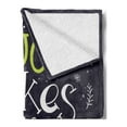 thumbnail image 2 of Hug Soft Flannel Fleece Throw Blanket, Ornamental Love Words of Hug Makes Everything Better, Cozy Plush for Indoor and Outdoor Use, 50" x 60", Purple Grey Yellow Green, by Ambesonne, 2 of 5