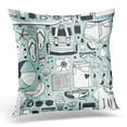 thumbnail image 1 of BOSDECO Back Summer Tropical Artistic Doddle Drawing Creative Ink Work Season Objects Pack Pillowcase Pillow Cover Cushion Case 16x16 inch, 1 of 1
