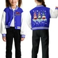 thumbnail image 5 of Staki Girls Bomber Jackets Kids Baseball Jackets Casual Jacket Christmas Bomber Jackets(Blue,11-12 Years), 5 of 7