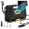 thumbnail image 1 of Compresor de aire portátil de 12 V, 150 PSI, mini inflador de neumáticos para coche, digital, eléctrico, con luz LED, para coches, bicicletas, motocicletas y balones., 1 of 5