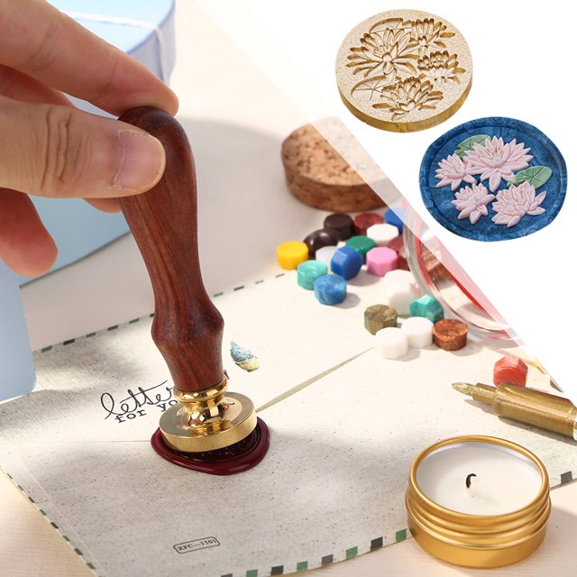 Serie de plantas Cabeza de sello Cabeza de cobre en relieve 3D para tarjeta de boda (Flor de loto)