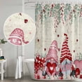 thumbnail image 5 of Valentine's Gnomes Shower Curtain, Waterproof Shower Curtains for Bathroom, Weeping Eucalyptus Pink Red Love Heart Rustic Washable Bathtub Curtain Set Bath Decor with 12 Hooks Extra Long 72"x96", 5 of 8