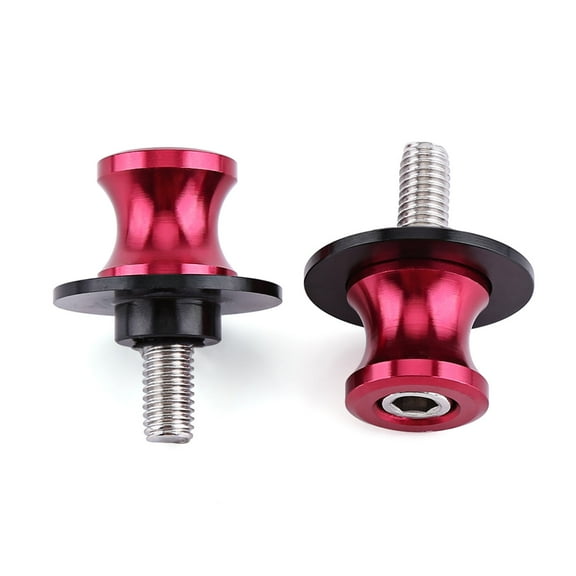 2PCS Motorcycle CNC Rear Stand Swing Arm Spool Sliders Stand Swingarm Bobbins Universal Repair Accessories 6/8/10mm (6mm red)